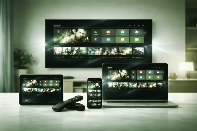 BugsTV ouvert en même temps sur un téléviseur, une tablette, un ordinateur portable et un smartphone