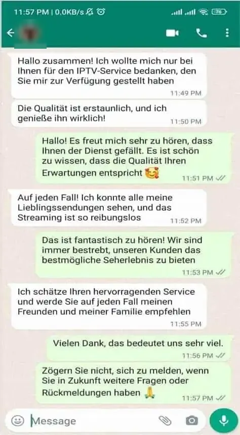 Message WhatsApp d’un client 1