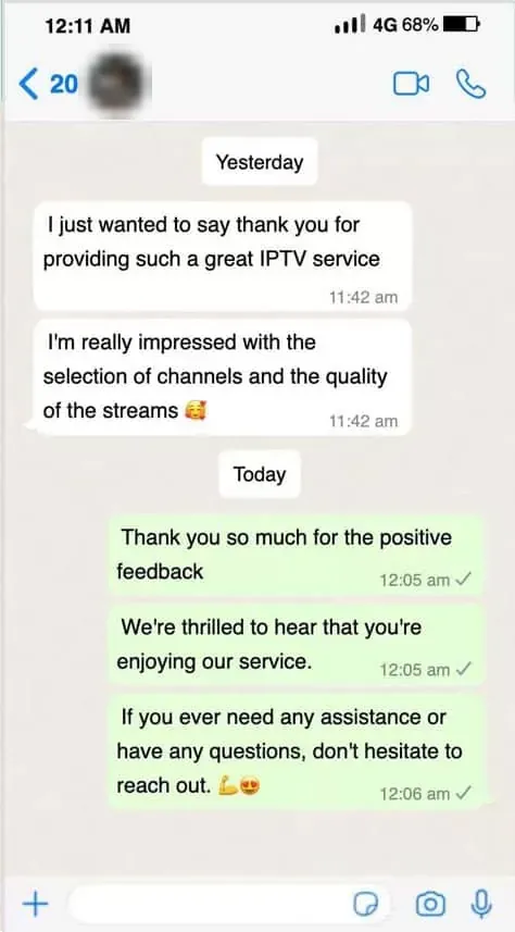 Message WhatsApp d’un client 4