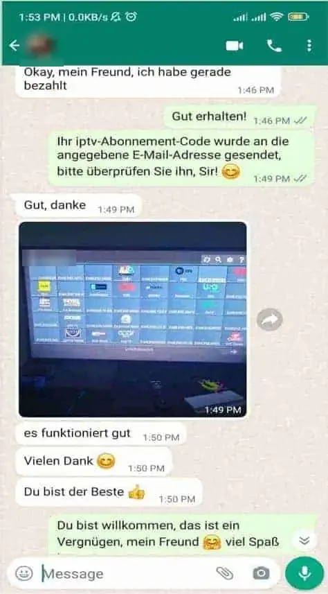 Message WhatsApp d’un client 8